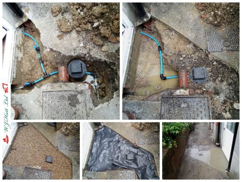 Different stages of locating a leak & then backfilling