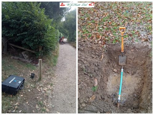 Using our Gutermann leak detection equipment to find a leak at an unknown location over a 300m stretch of pipe